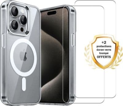 Coque EVETANE Magsafe iPhone 16 Pro Max + 2 Vitres