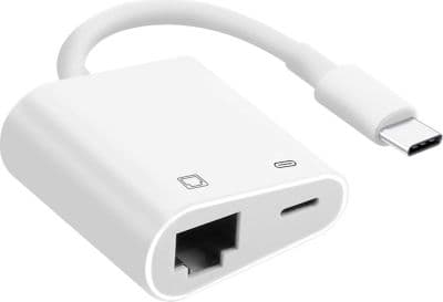 AVIZAR USB-C vers Ethernet et USB-C Blanc