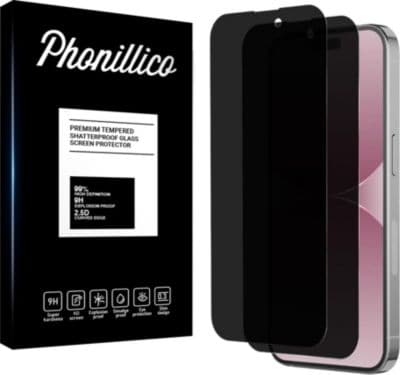 Protège écran PHONILLICO iPhone 16 Plus - Verre trempé espion x2