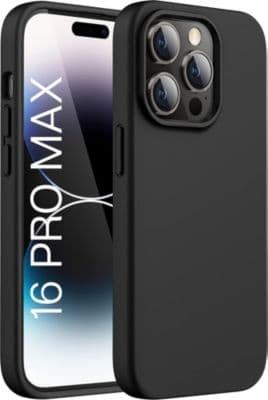 Coque PHONILLICO iPhone 16 Pro Max - Silicone Souple Noir