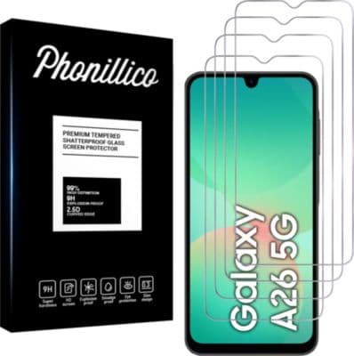 Protège écran PHONILLICO Samsung Galaxy A26 5G - Verre trempé x4