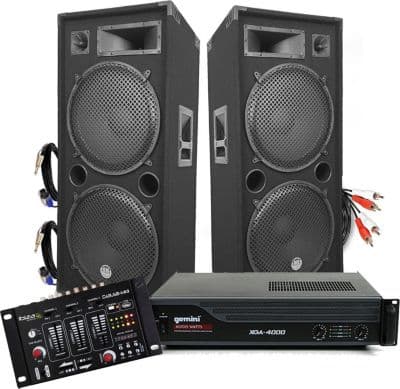 Pack sono GEMINI Pack Sonorisation DJ PA Enceintes 2x15"/
