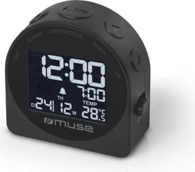 Réveil MUSE M-09-C noir avec écran LCD &amp; température