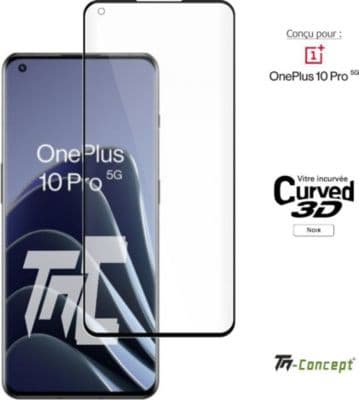 Protège écran TM CONCEPT Verre trempé 3D pour OnePlus 10 Pro Noir