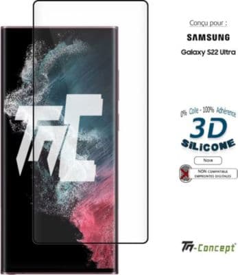 Protège écran TM CONCEPT Verre trempé 3D Samsung Galaxy S22 Ultra