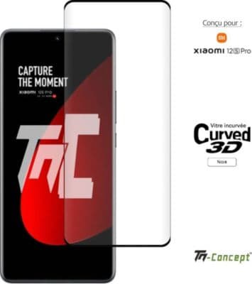 Protège écran TM CONCEPT Verre trempé 3D pour Xiaomi 12S Pro Noir