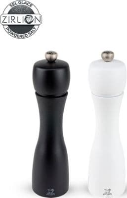 Duo moulins à poivre et sel PEUGEOT Tahiti Bois Noir &amp; Blanc 20cm
