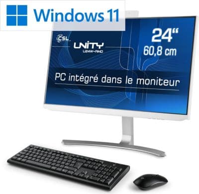 Ordinateur tout-en-un CSL-COMPUTER U24W-AMD/5650GE/1000Go/16Go/Win11