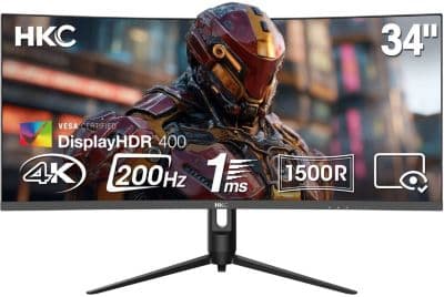 Ecran PC Gamer HKC Incurvé Ultrawide 34" 3440×1440 200 Hz VA  1ms reglable en hauteur  - HKC CG345U