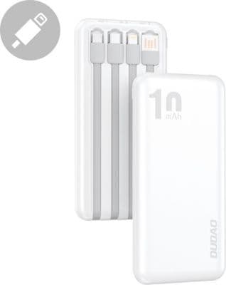 Batterie externe DUDAO avec câble USB, USB Type C, Lightning
