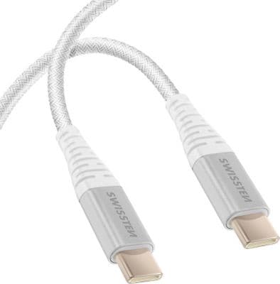 Câble USB SWISSTEN USB-C 60W Aramide Blanc