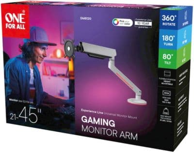 Support écran PC ONE FOR ALL écran 21/45'' blanc RGB inclinable
