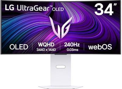 Ecran PC Gamer LG 34GX90SA-W 34" Incurvé WQHD 240Hz OLED HDR True Black 400 HDMI 2.1 AMD FreeSync &amp; G-Sync