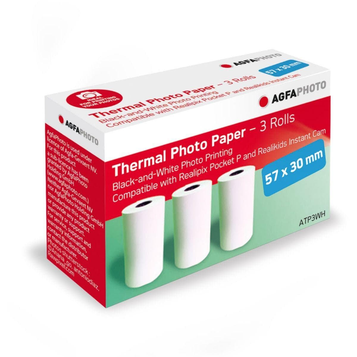 Papier photo instantané Pack de 3 rouleaux de papier thermique