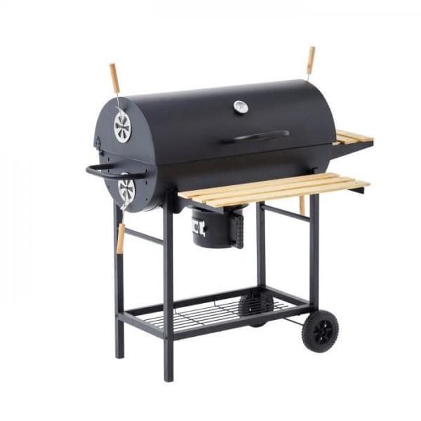 Barbecue a charbon MIKE - 2 grilles acier chromé - Surface de cuisson : 71 x 35 cm - Noir