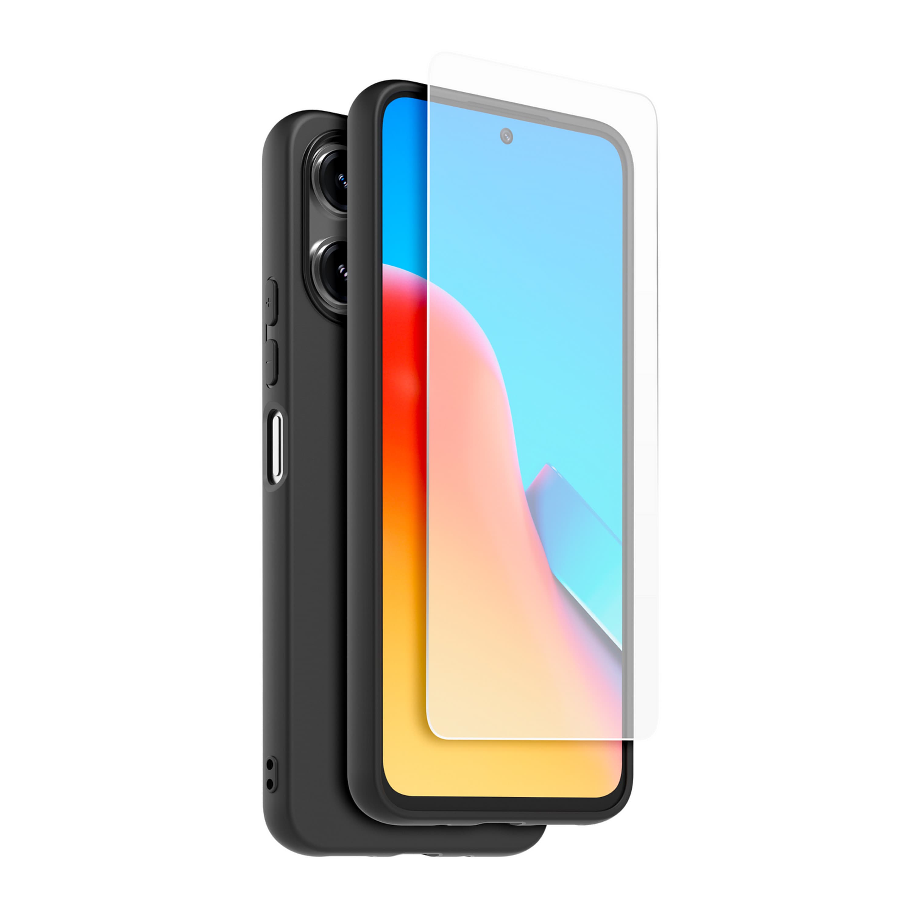Coque rigide+Verre trempé pour Xiaomi Redmi Note 12 4/5G - Noir