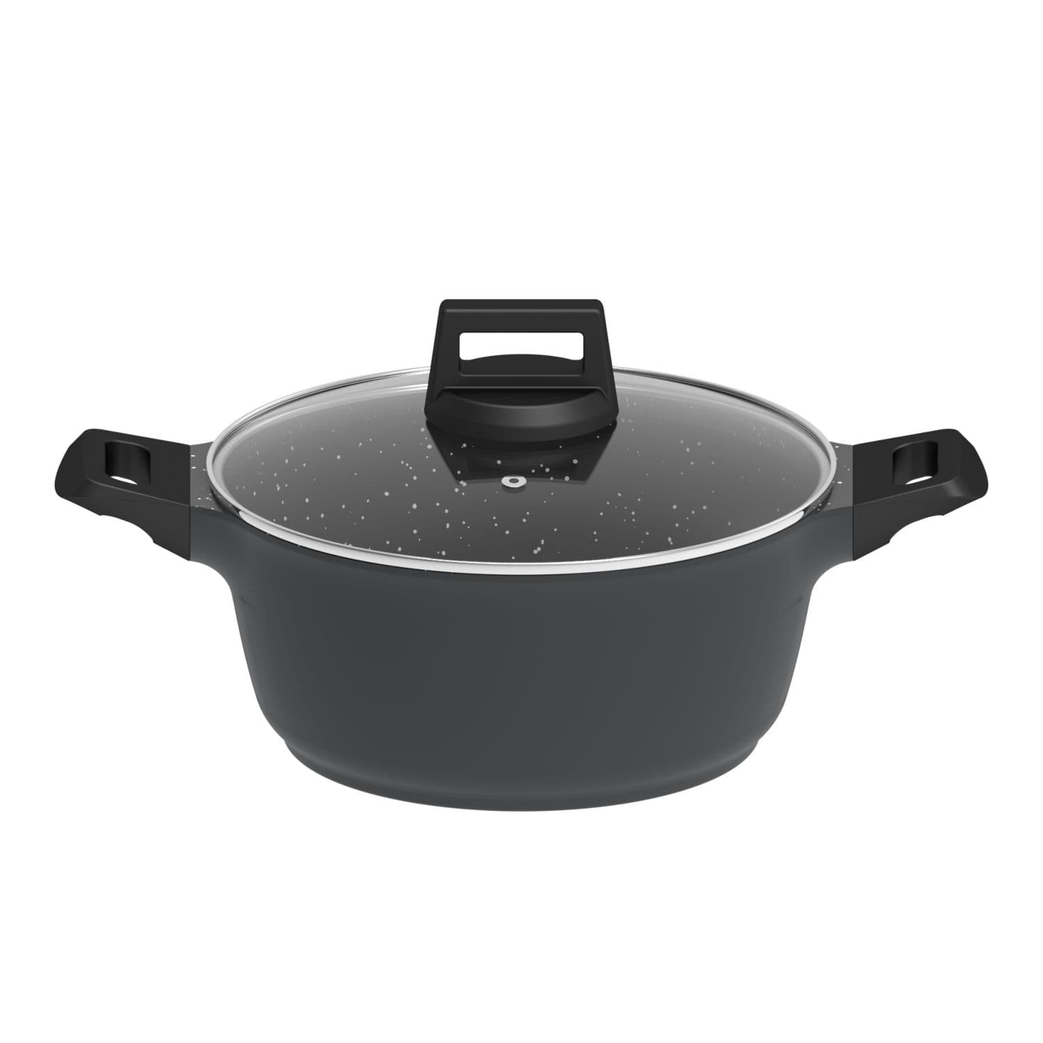 ACTUEL Faitout 24 cm aluminium tous feux dont induction avec couvercle en verre