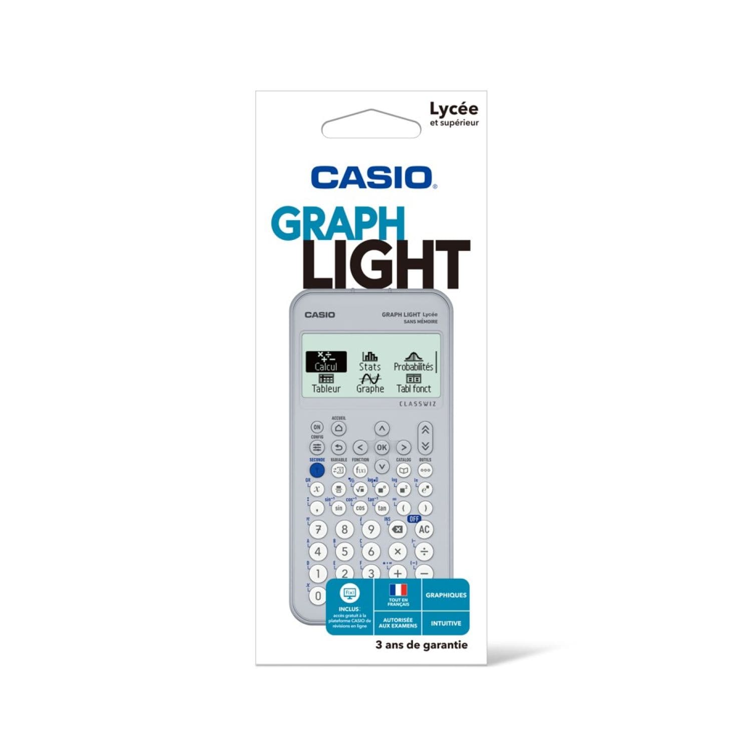 Calculatrice graphique Casio - Lycée - Graph Light - Blanc