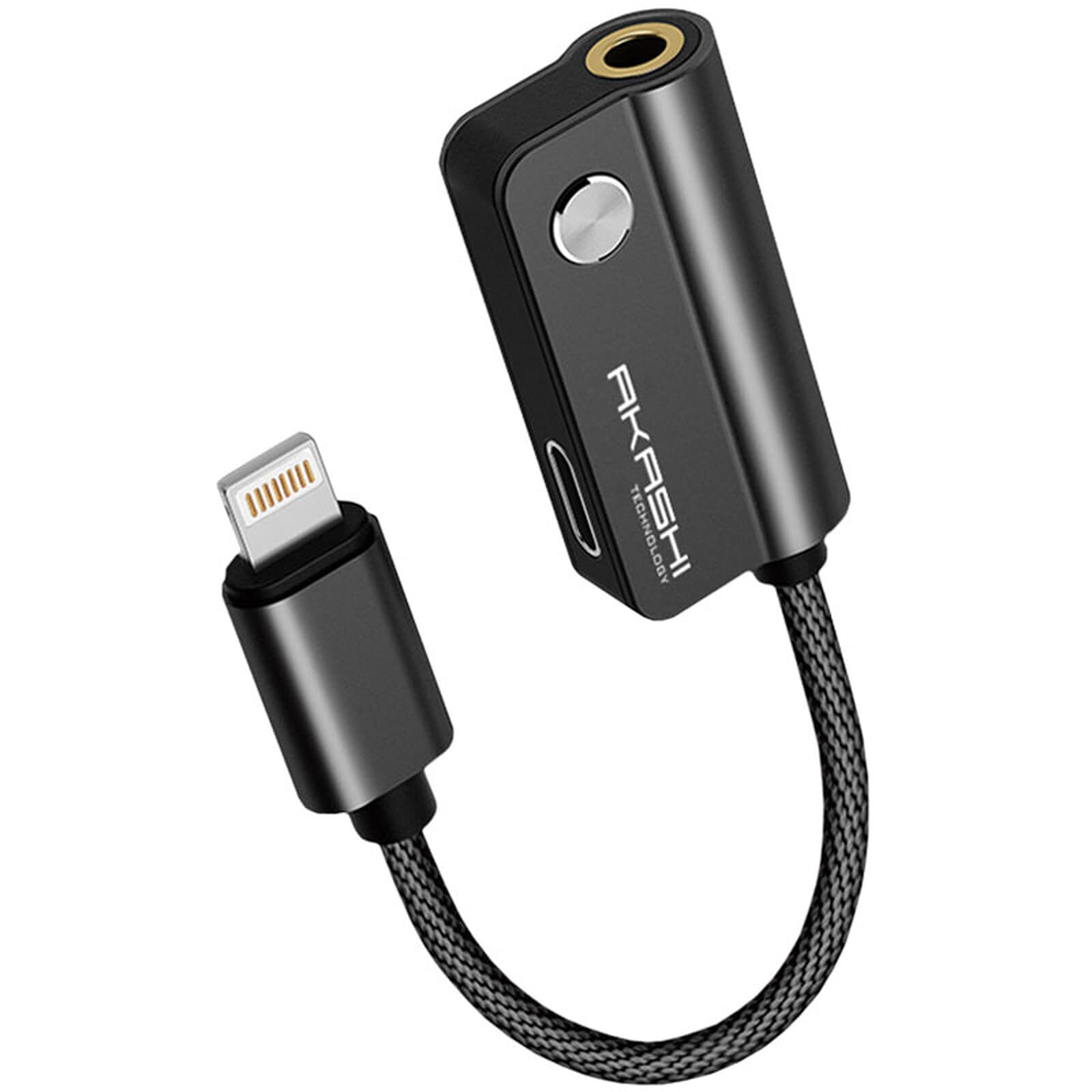 Akashi Adaptateur Audio Lightning vers Jack 3,5 mm Audio + Charge