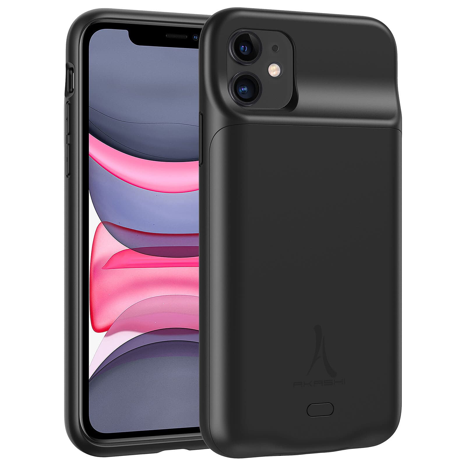Akashi Coque Batterie Sans Fil Noire iPhone 11