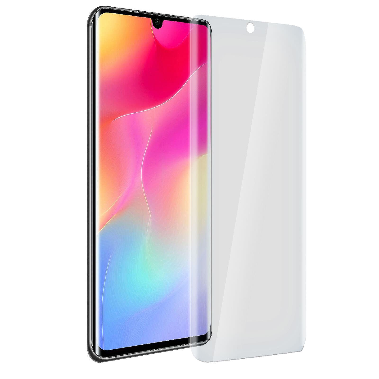 Protège écran AKASHI Xiaomi Mi 10 Lite Biseauté contour Noir