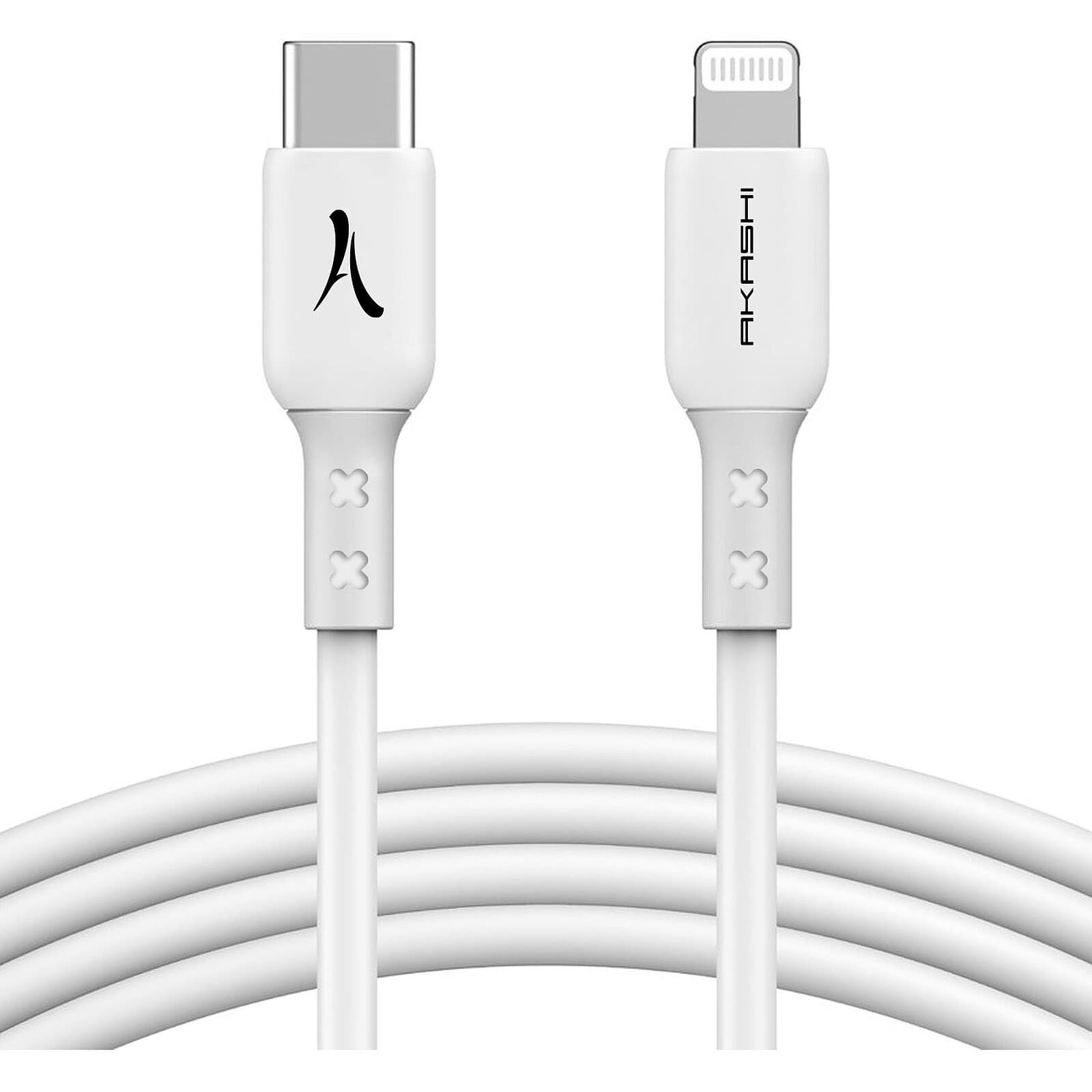 Akashi Câble USB-C vers Lightning (Blanc - 1,5m)