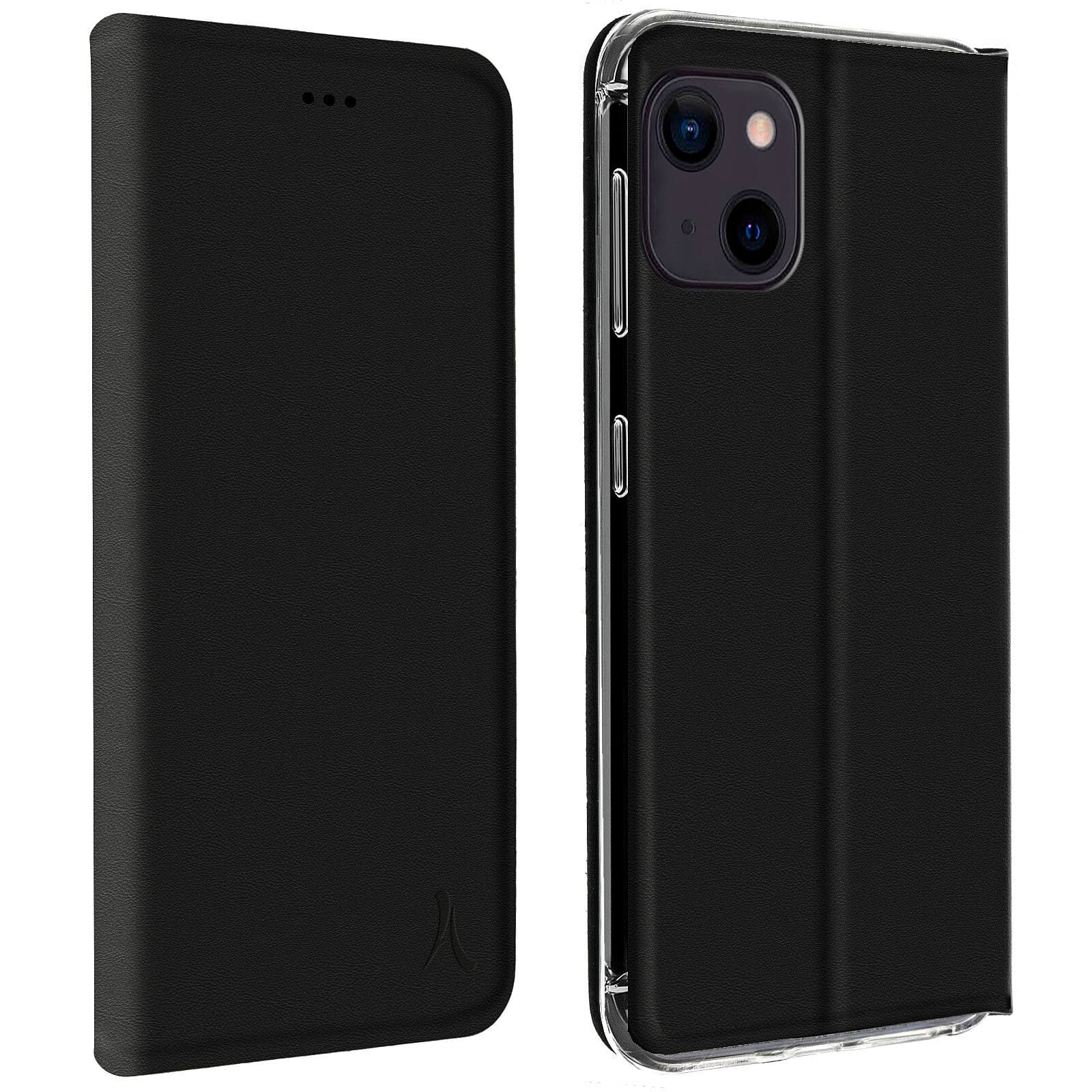 Akashi Etui Folio Porte Carte Noir Apple iPhone 13 / 14