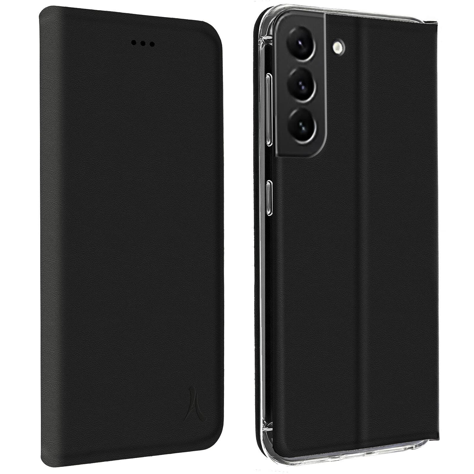 Akashi Etui Folio Porte Carte Noir Samsung Galaxy S22+