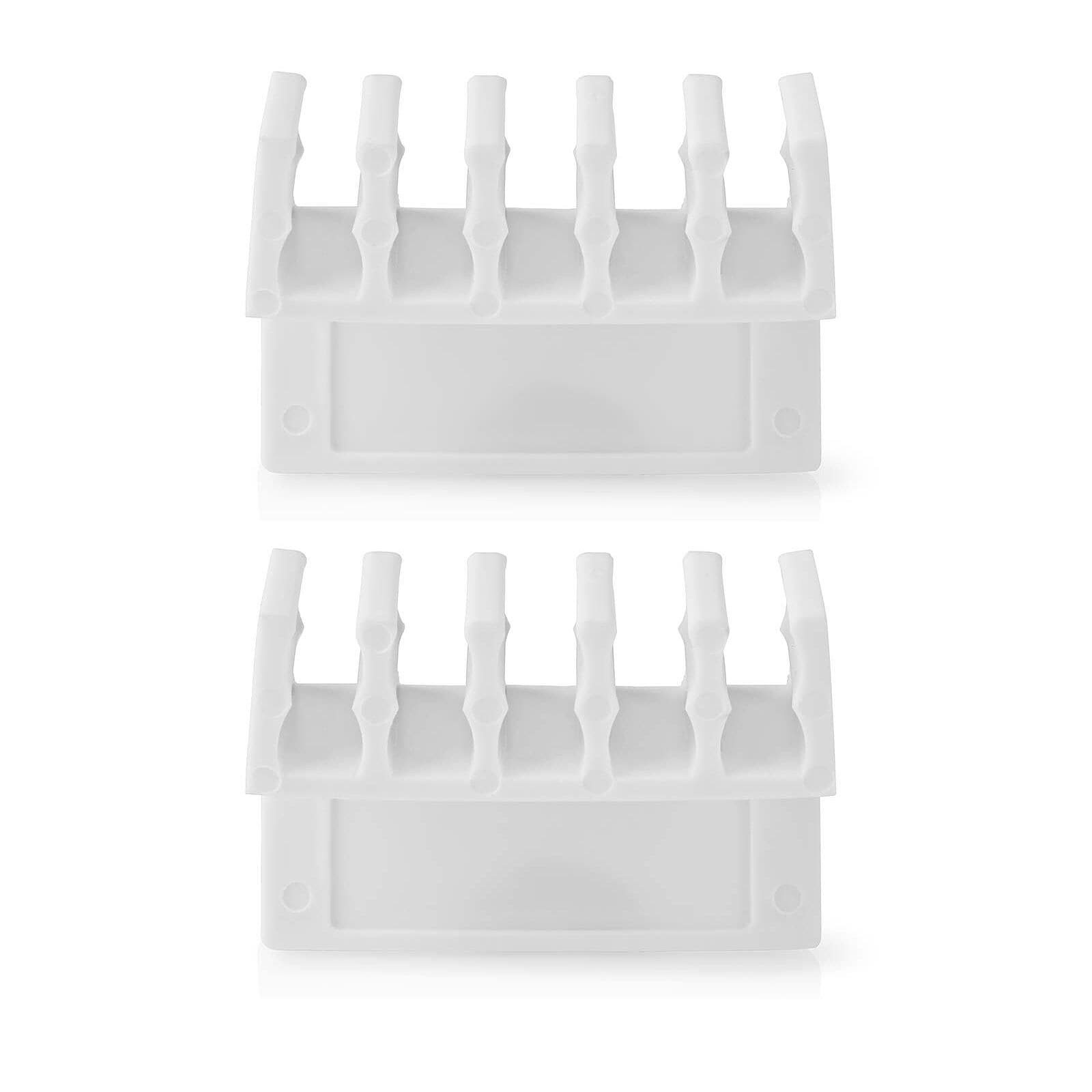 Nedis Lot de 2 Clips de câbles Click & Go - 5 slots jusqu'à 7.1 mm - Blanc