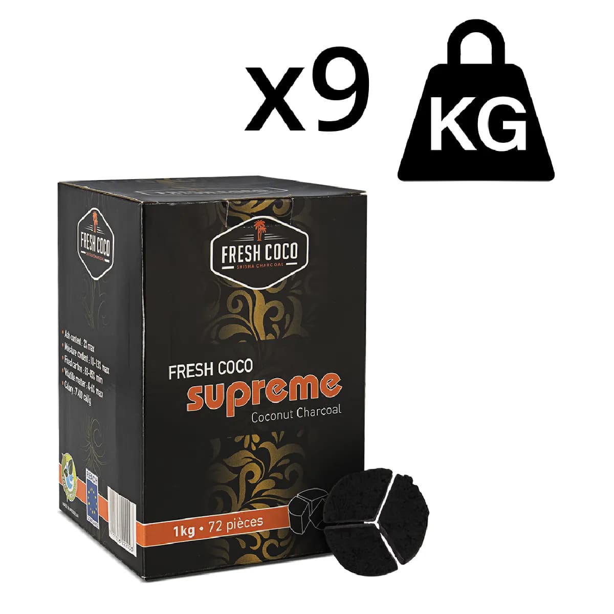 Charbon à chicha naturel Supreme - 9 kg