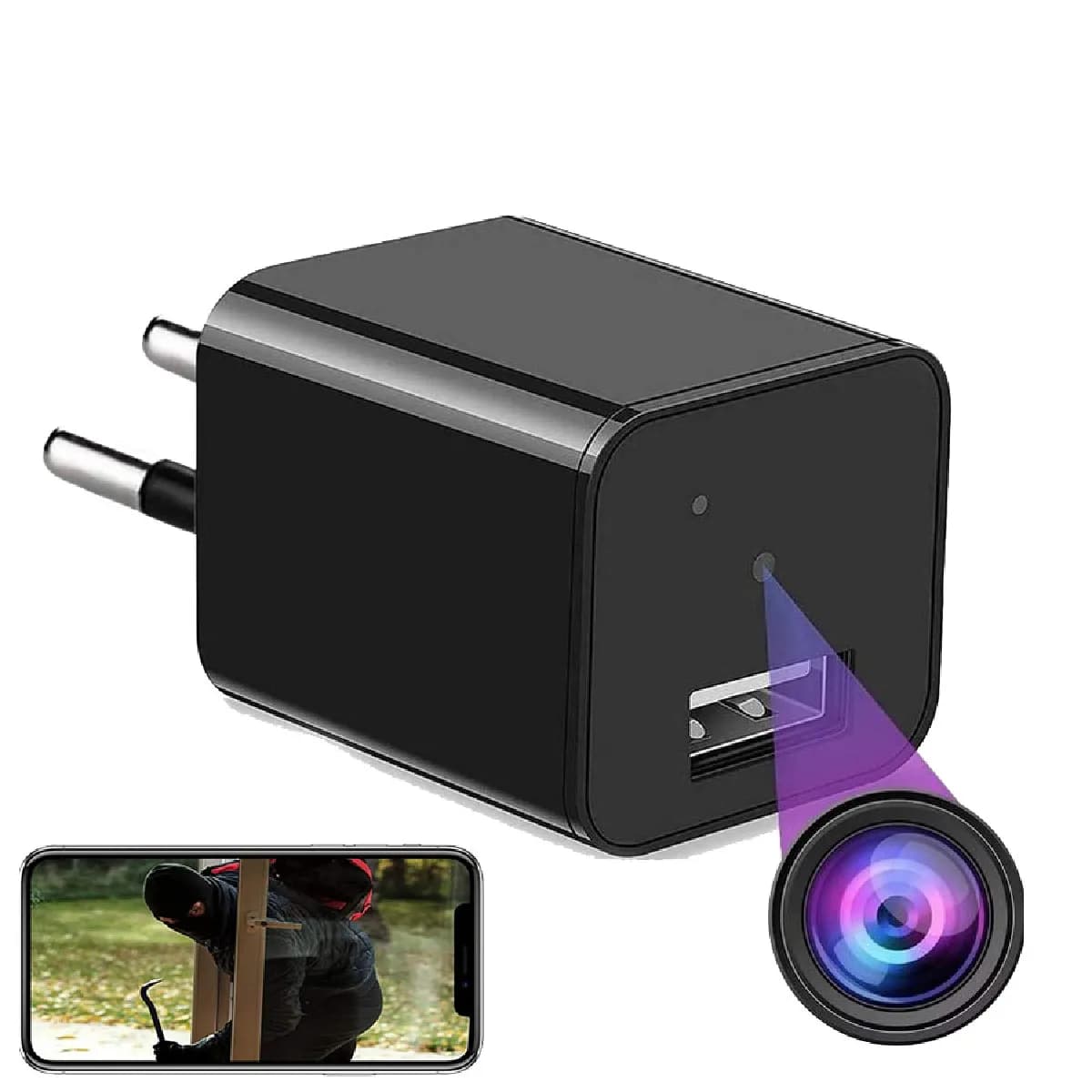 Yonis Prise Caméra Espion WiFi Full HD 1080P Vision Nocturne Détection Mouvement