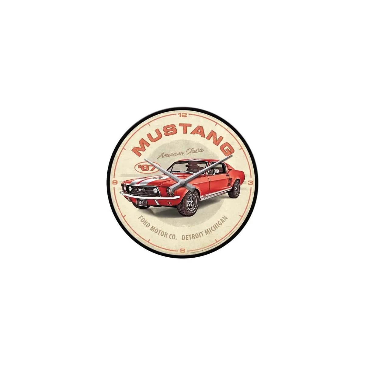 Nostalgic Art Nostalgic art horloge murale Mustang - Rouge