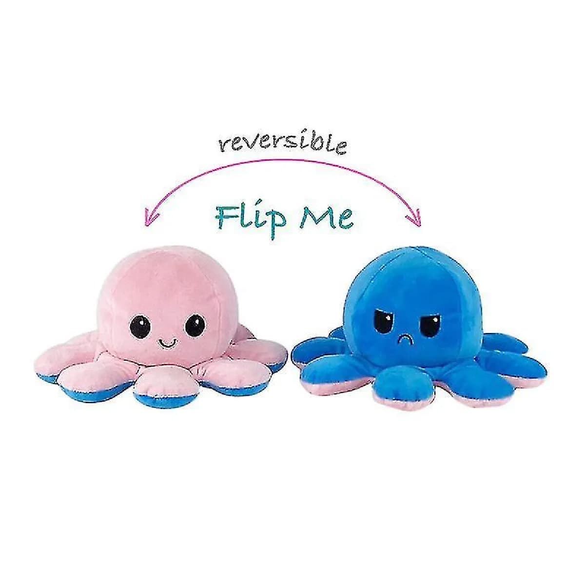 Peluche pieuvre réversible double face