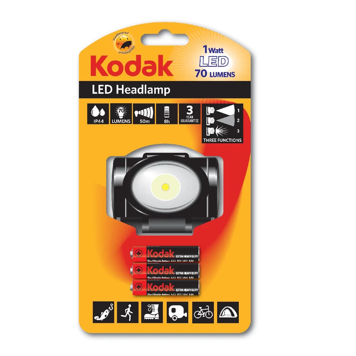 Kodak Lampe Frontale 70 LED - Noir