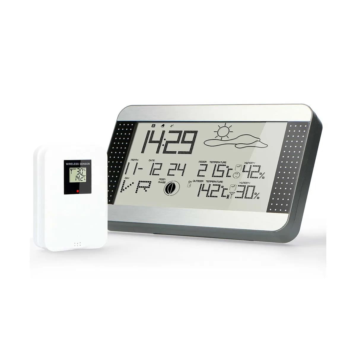 Alecto Station Météo avec Capteur Sans Fil Modèle WS-1700 Argent