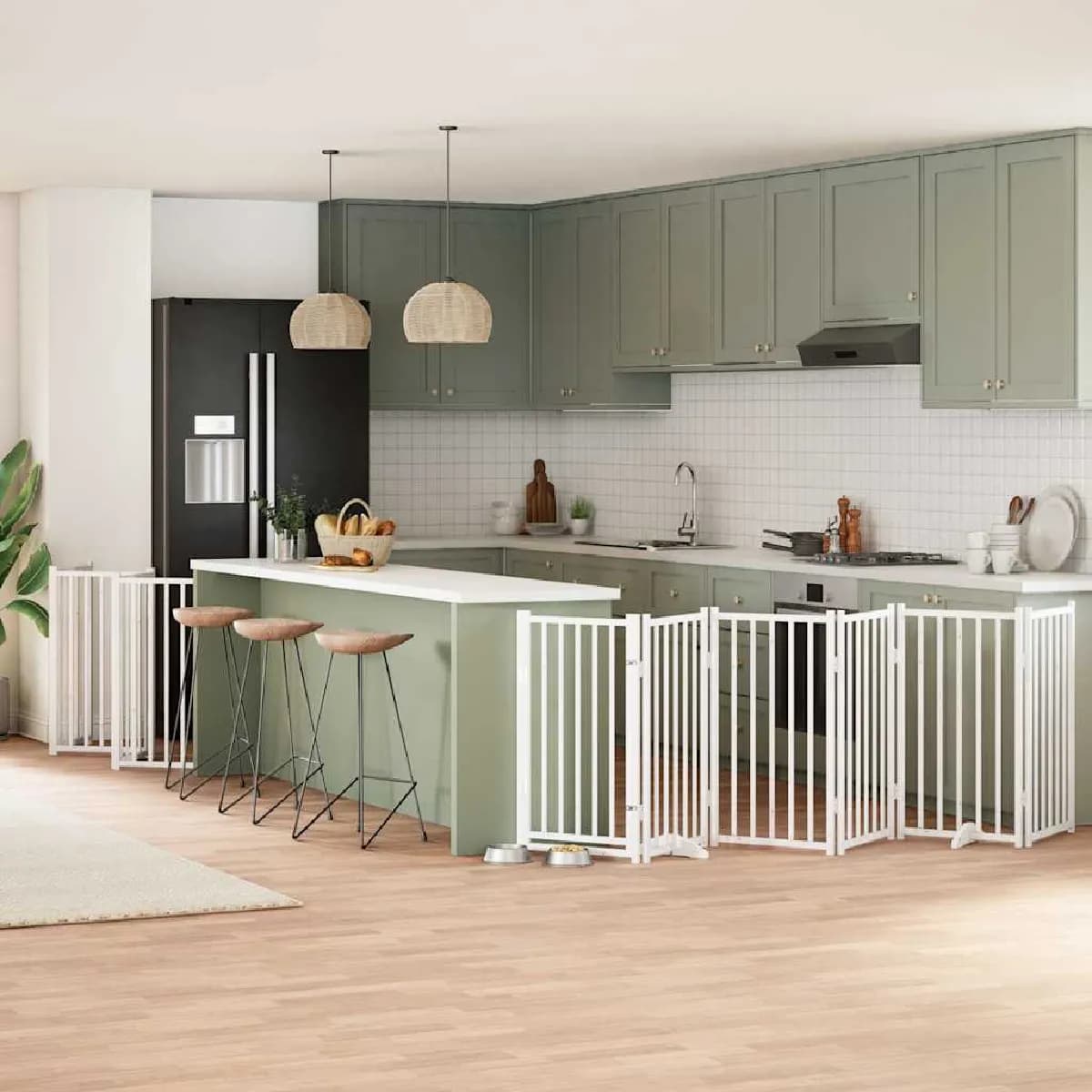 vidaXL Barrière chien pliable 15 panneaux bois