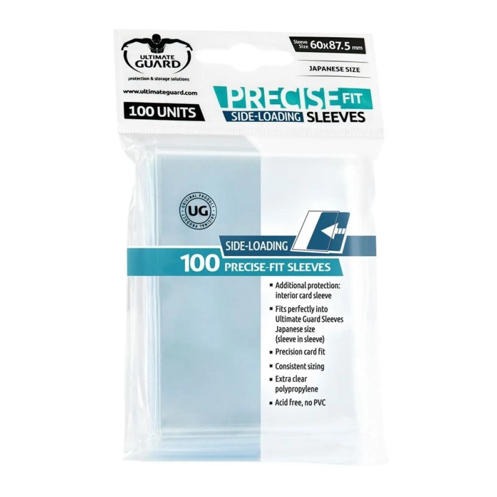 Ultimate Guard - 100 pochettes Side Loading Precise Fit Sleeves format japonais Transparent