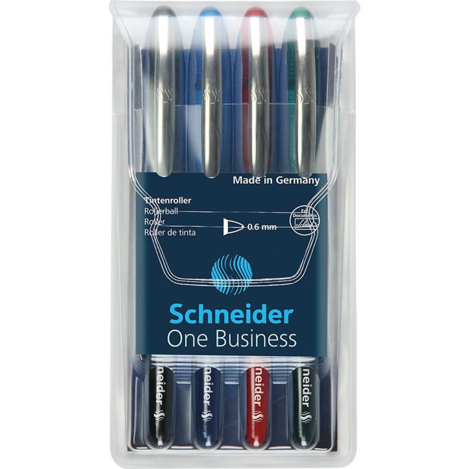 SCHNEIDER Roller à encre One Business 06 Pochette 4 assorti