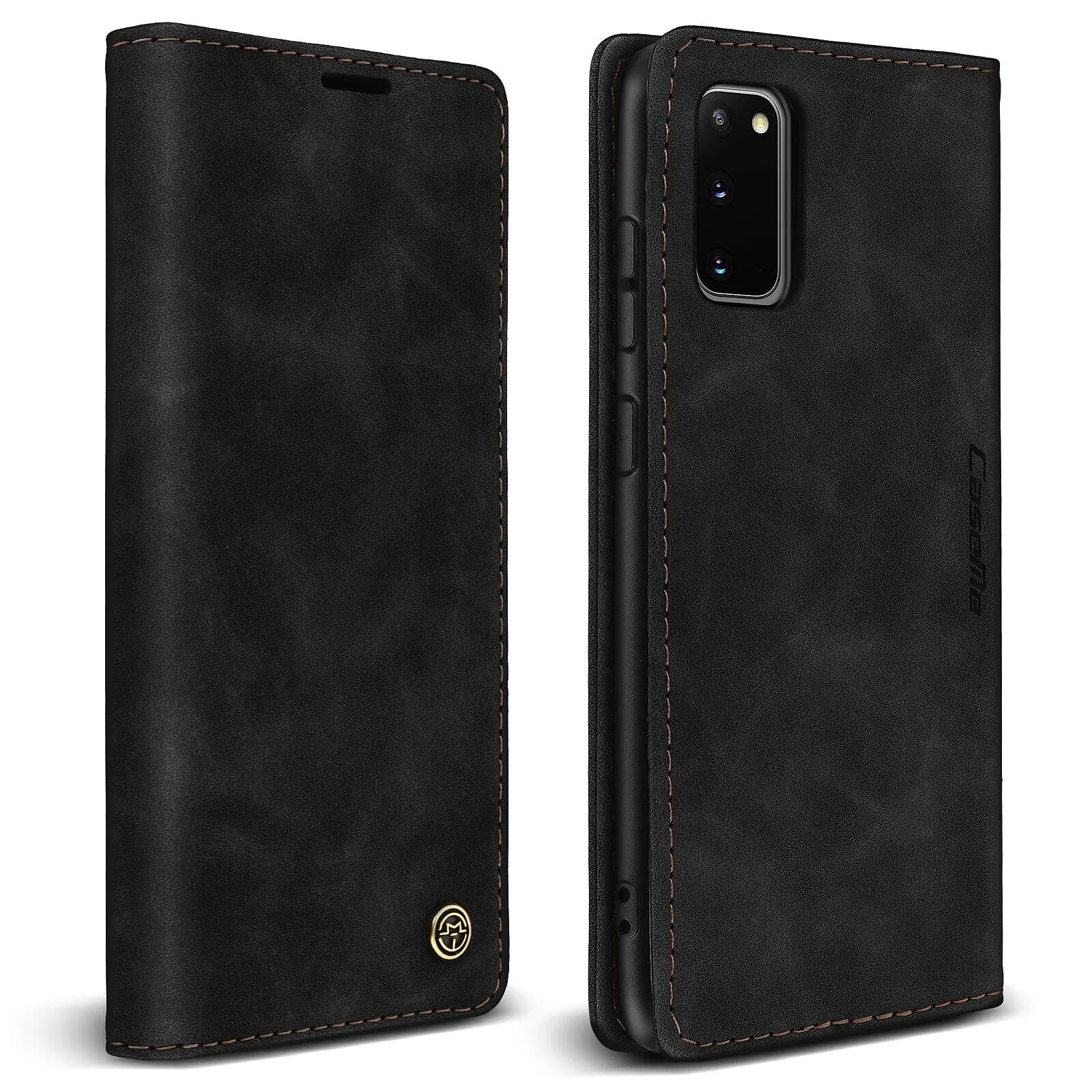 Avizar Étui pour Samsung Galaxy S20 Finition Vintage Clapet Portefeuille Support Vidéo
