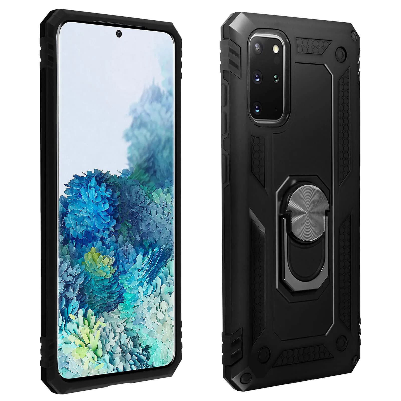 Avizar Coque pour Samsung Galaxy S20 Plus Antichoc bi-matières avec Bague Support Vidéo