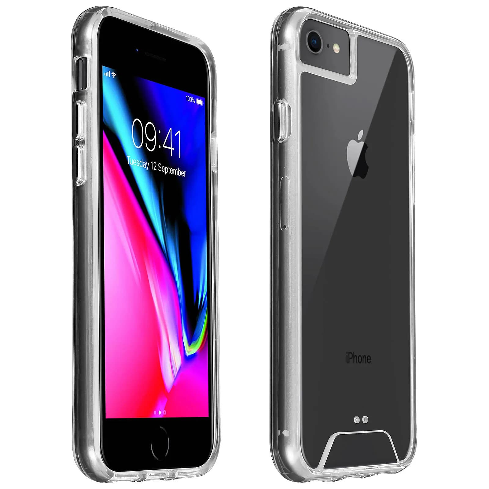 Avizar Coque iPhone SE 2022, 2020 et 8, 7, 6S, 6 Coque Cristal Bi-matière