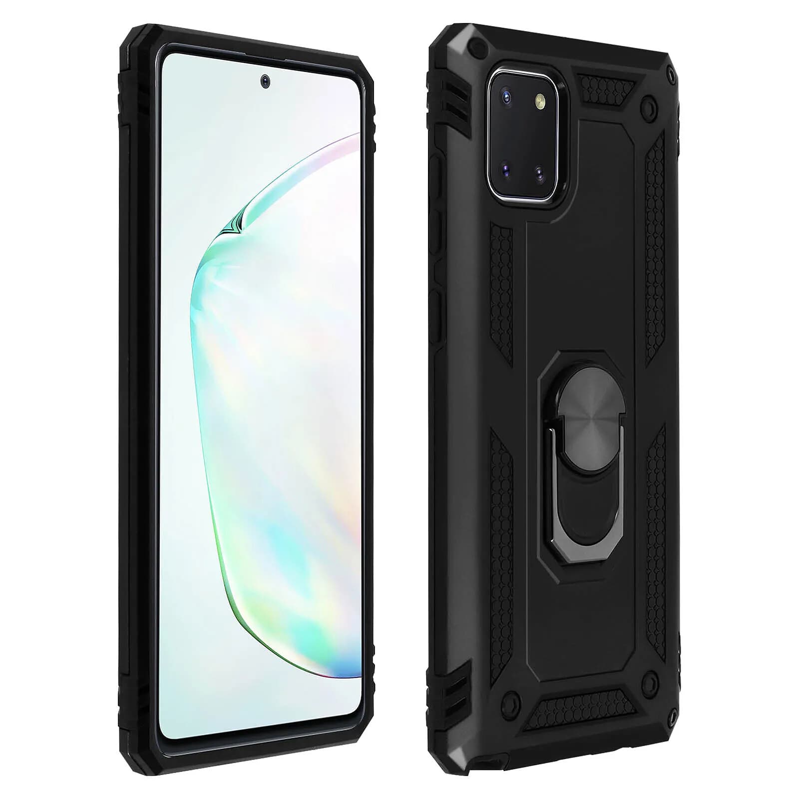 Avizar Coque pour Samsung Galaxy Note 10 Lite Antichoc Bi-matière Bague Support Vidéo