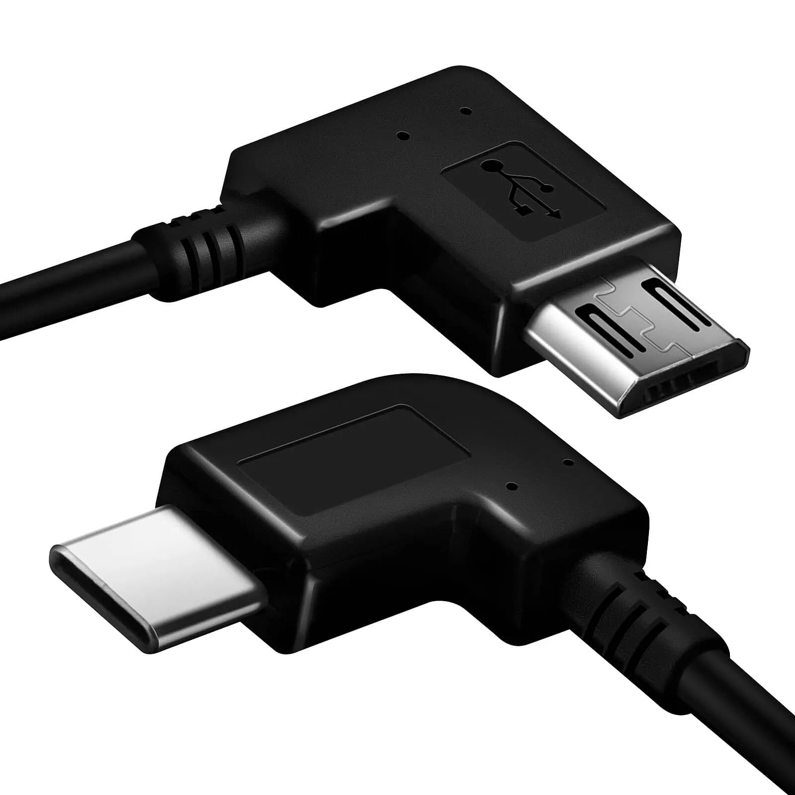 Avizar Câble USB type C vers micro-USB Charge et Sycnhro Rapide Prise Coudée 30cm