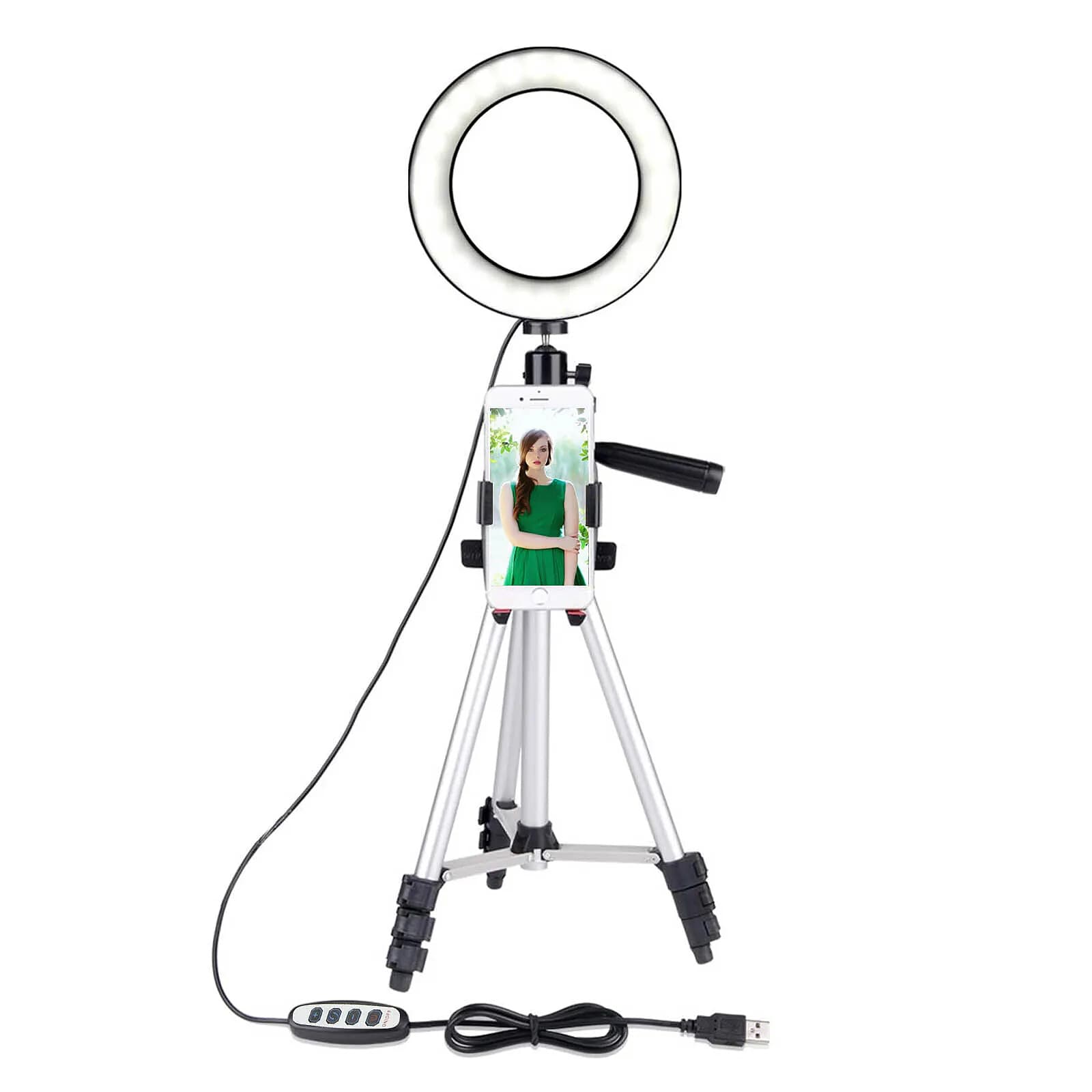 Avizar Trépied pour Smartphone Rotatif à 360° LED intégrées Hauteur max 1m