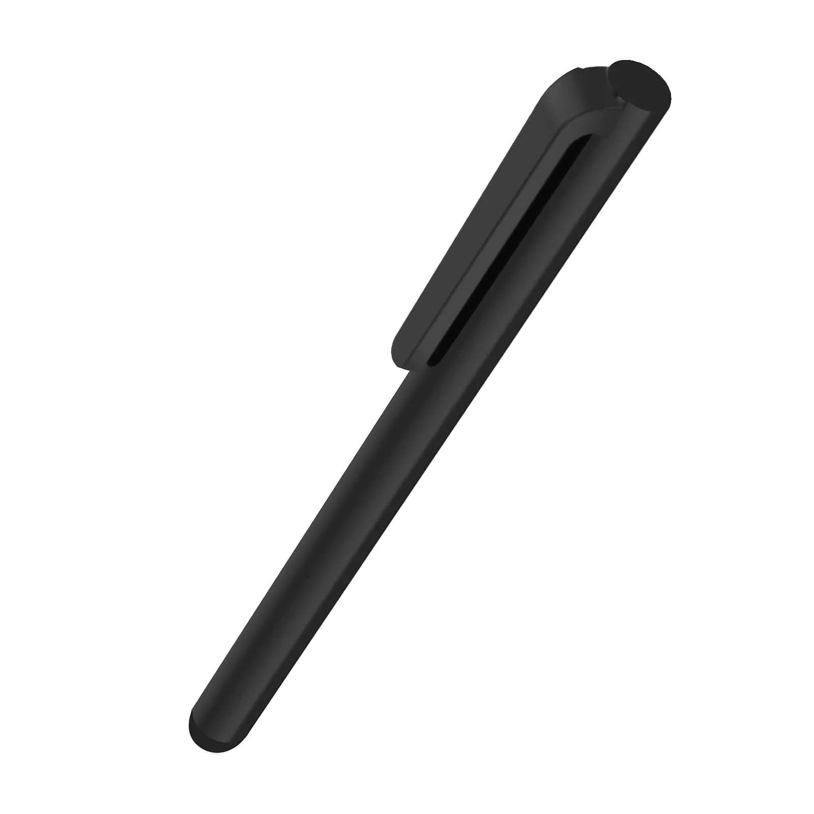 Stylet Écran Tactile Universel Embout Souple Format Compact Clip Intégré Noir