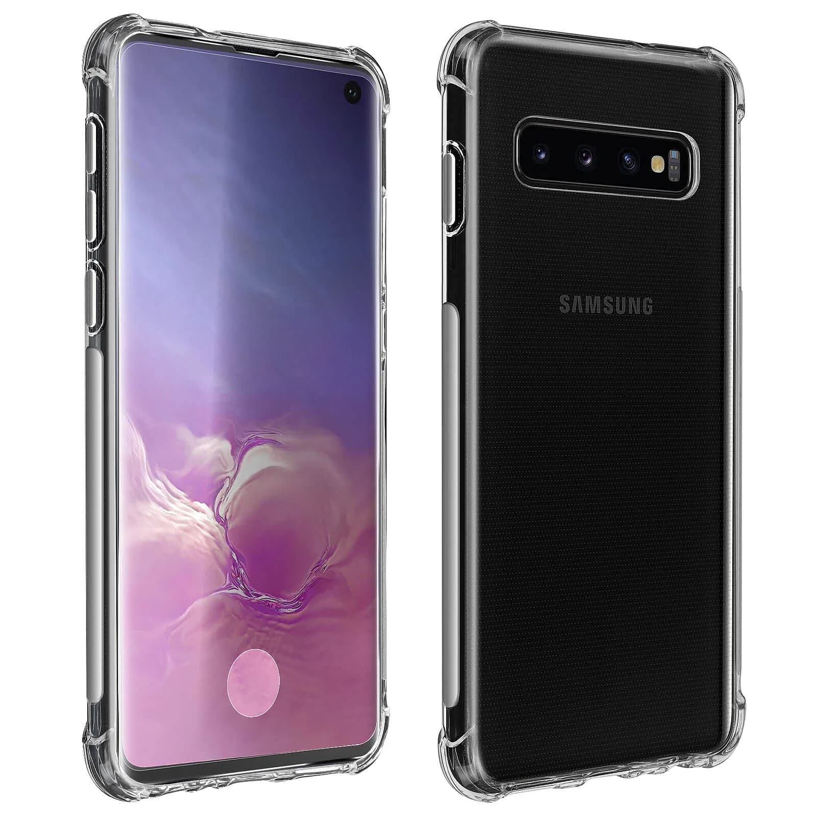 Avizar Pack Protection Samsung Galaxy S10 Coque Souple + Film Verre Trempé