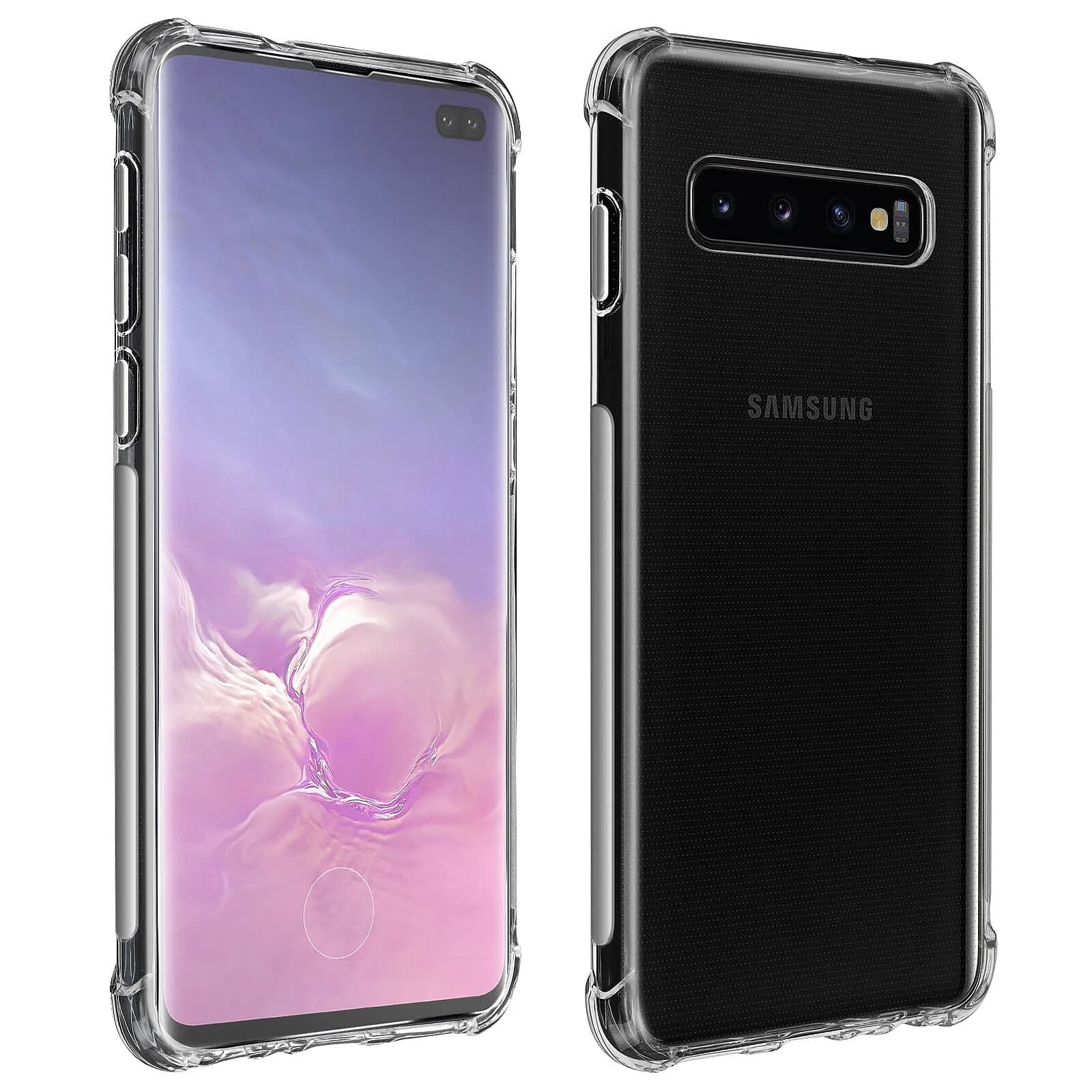 Avizar Pack Protection Samsung Galaxy S10 Plus Coque Souple + Verre Trempé