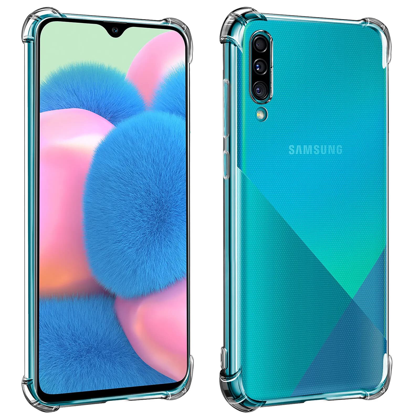 Coque Samsung Galaxy A50 / A30s Silicone Flexible Coins Bumper Transparent