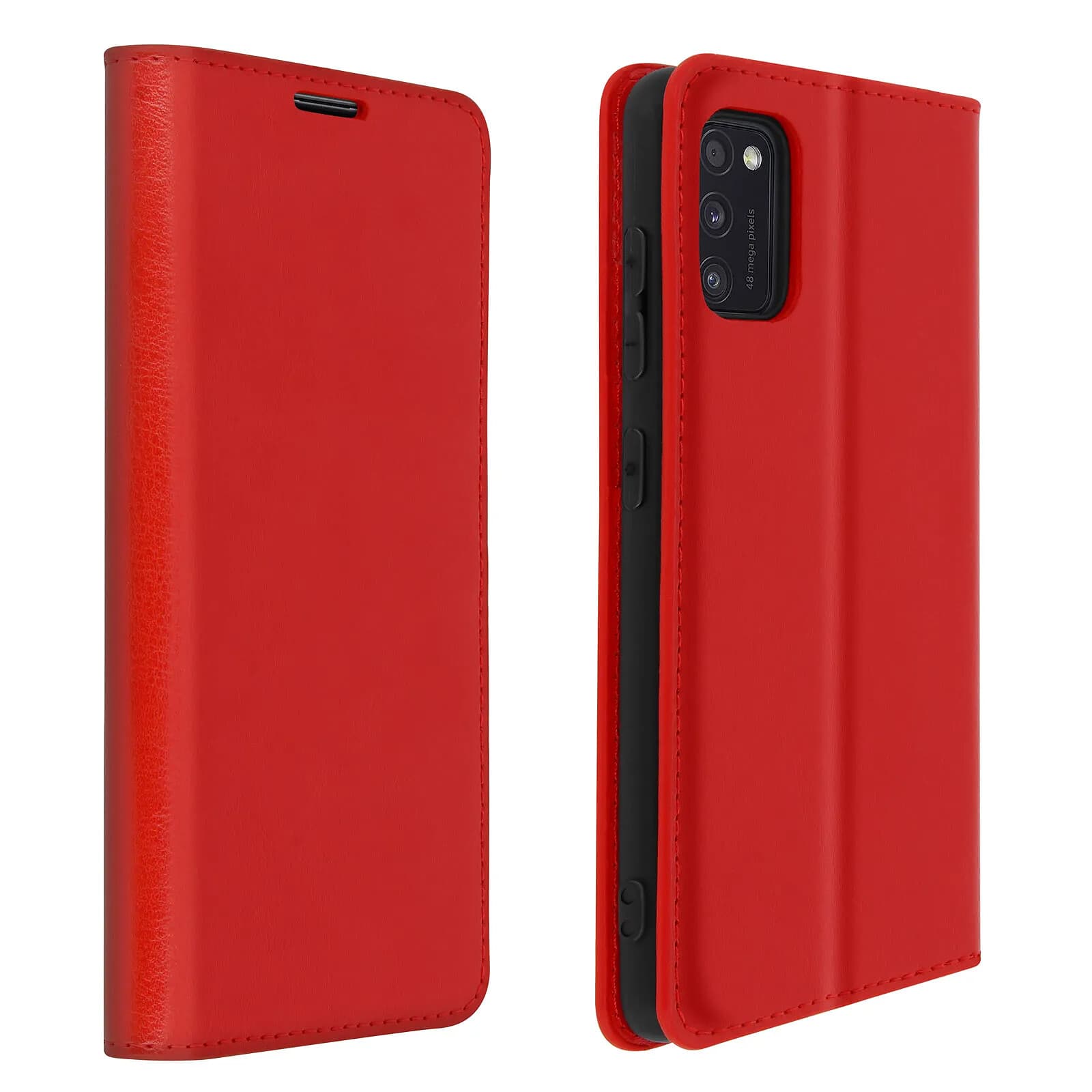 Avizar Étui pour Samsung Galaxy A41 Folio Cuir Véritable Porte cartes Support Vidéo