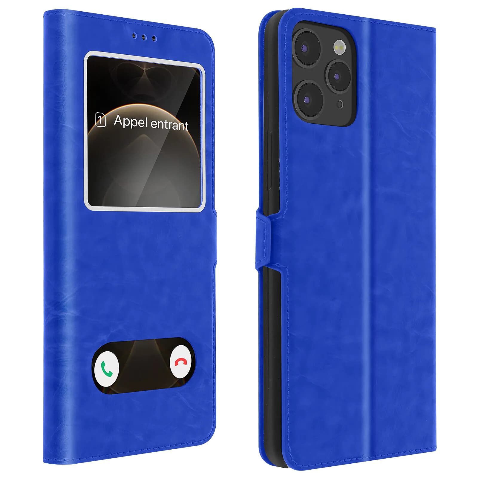 Avizar Housse pour iPhone 12 / 12 Pro Étui Intégral Double Fenêtre Support Vidéo